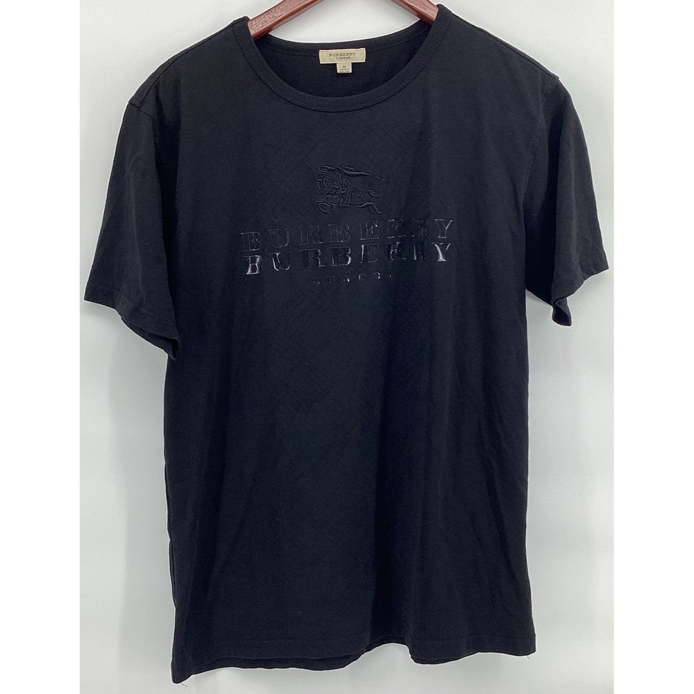 Burberry London England Women's Size M Black T Shirt Logo Crew Neck